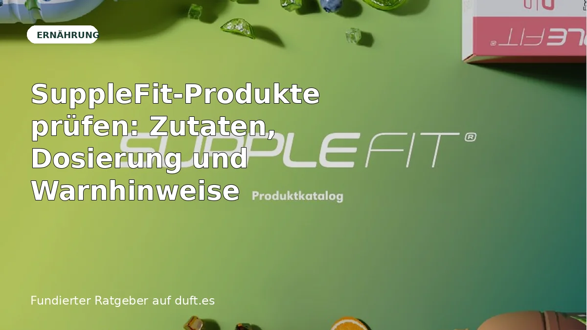 Ratgeberbild zu SuppleFit-Produkte prüfen: Zutaten, Dosierung und Warnhinweise